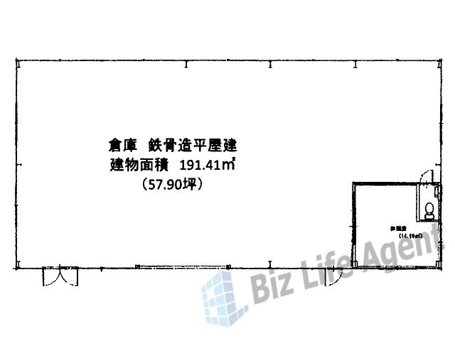 中村町大野倉庫の平面図