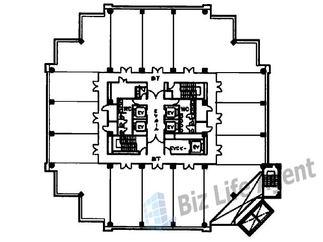きららセンタービルの平面図