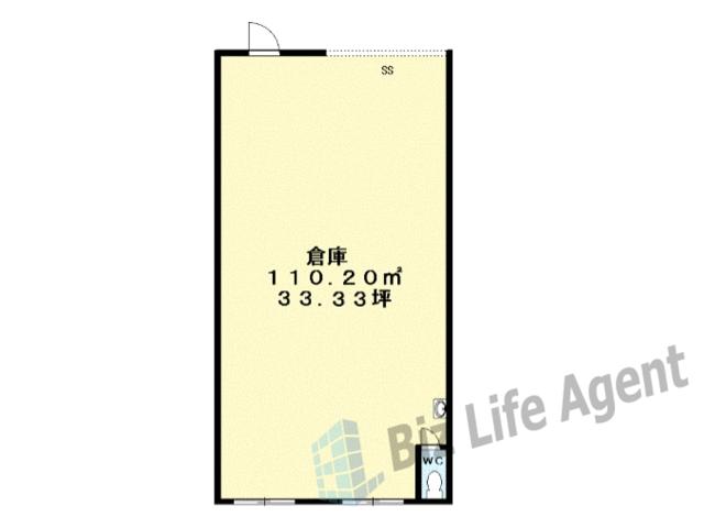 小柿9丁目倉庫2号の平面図