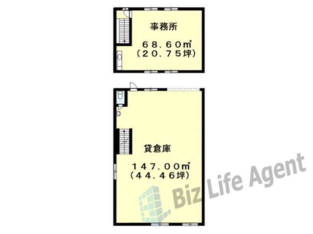 野村2丁目事務所付倉庫の平面図