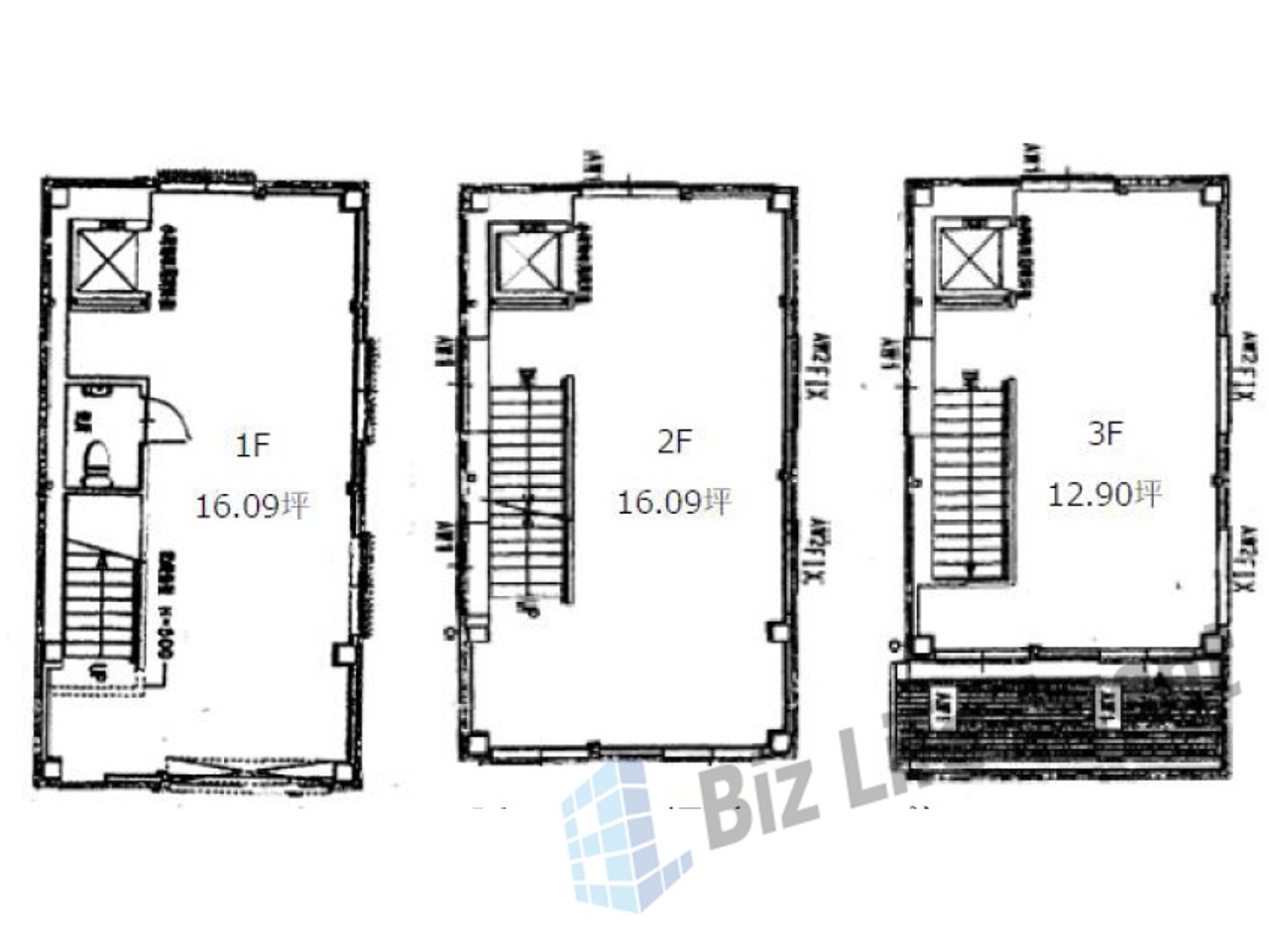 玉造本町一棟貸倉庫の平面図