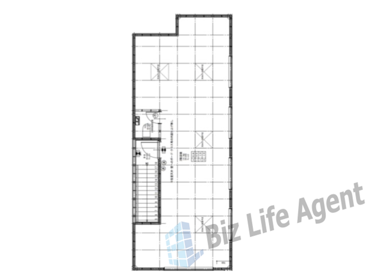 西九条駅前店舗の平面図