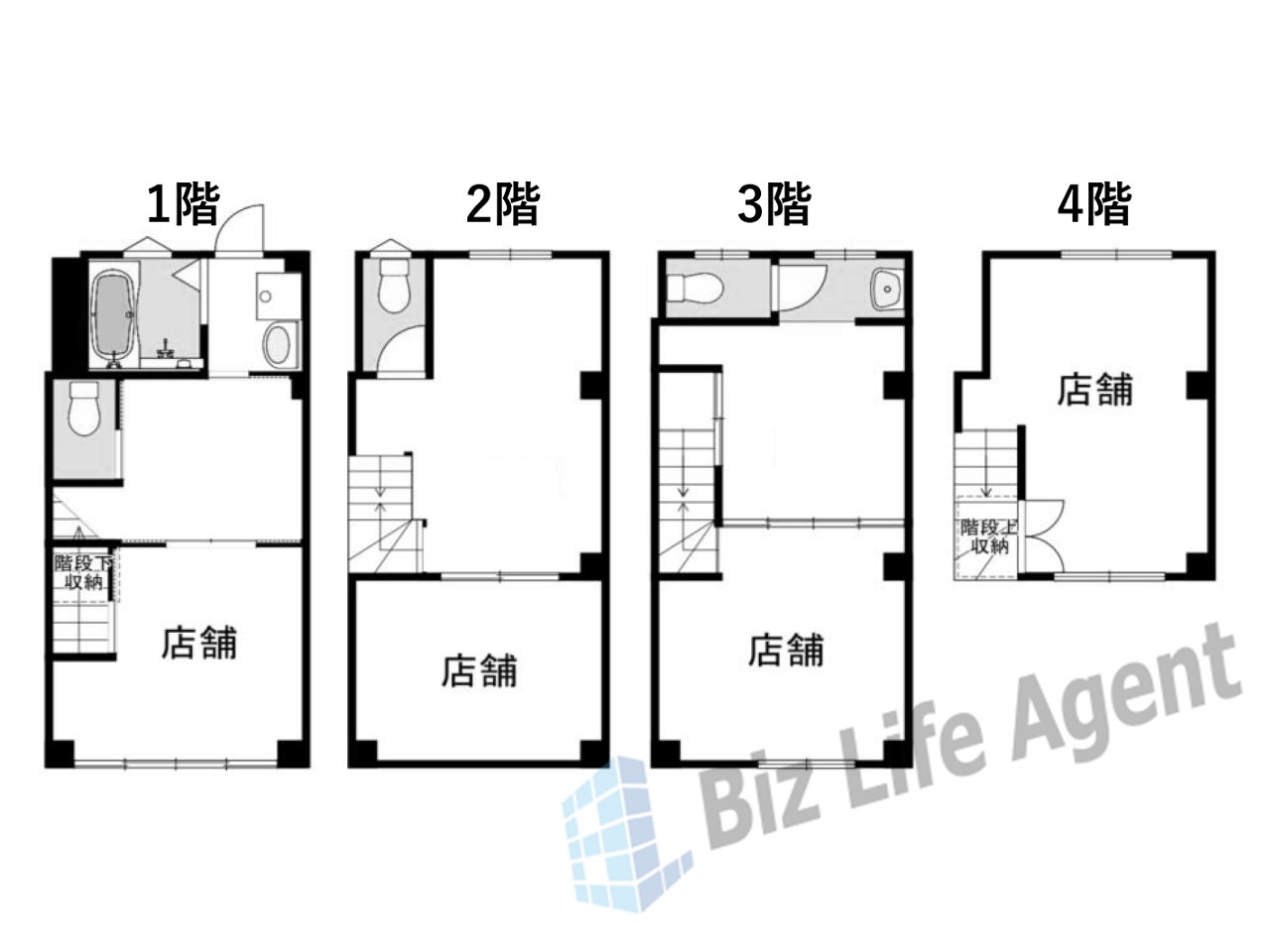 鶴橋店舗の平面図