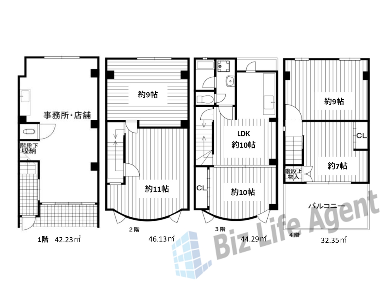 東中本３丁目ビルの平面図