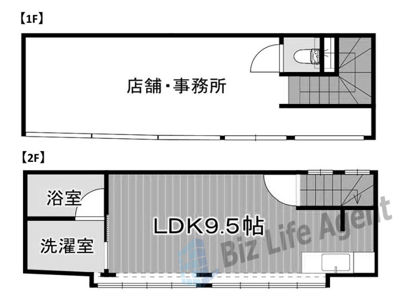 岡崎徳成町戸建店舗の平面図
