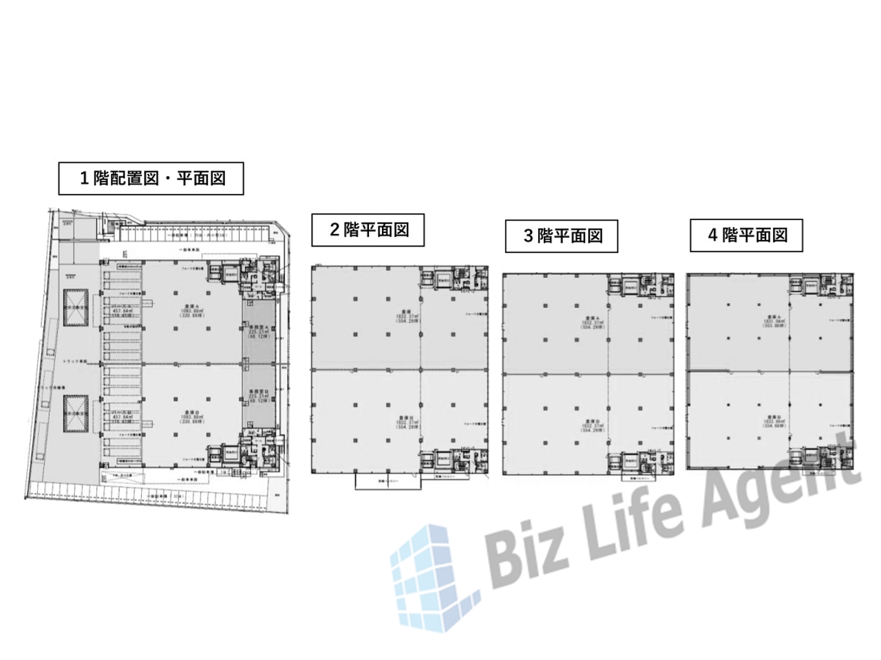 長岡京市ドライ物流倉庫の平面図