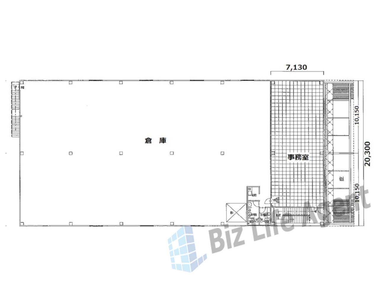 イマス桑才新町倉庫の平面図