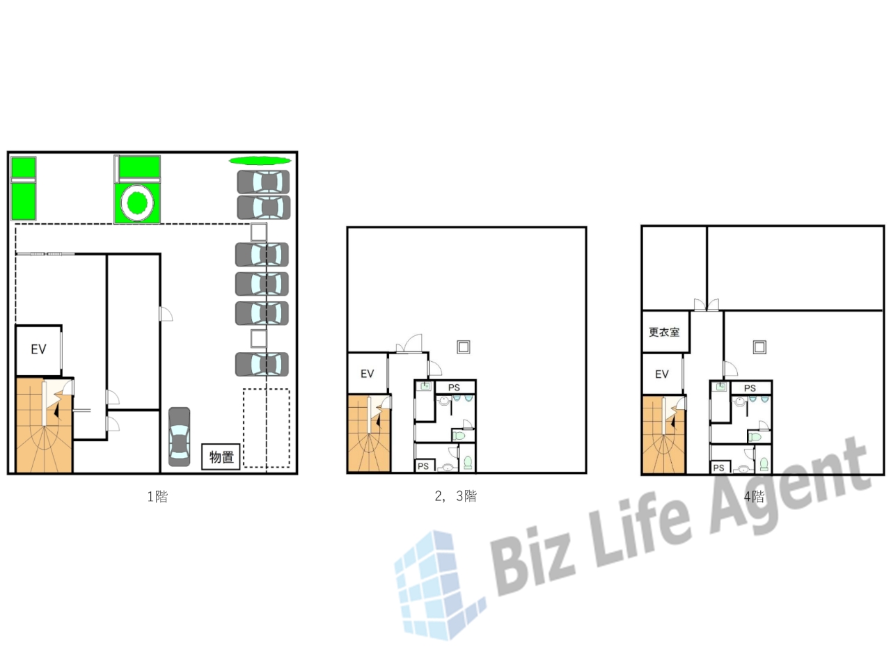 旧カシオ静岡ビルの平面図