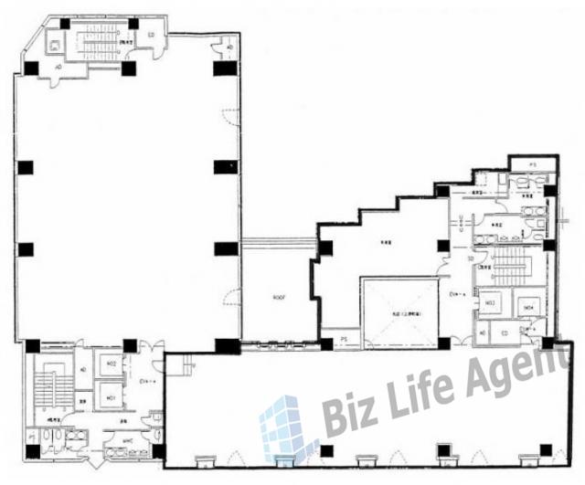 全特六本木(EAST棟)ビルの平面図