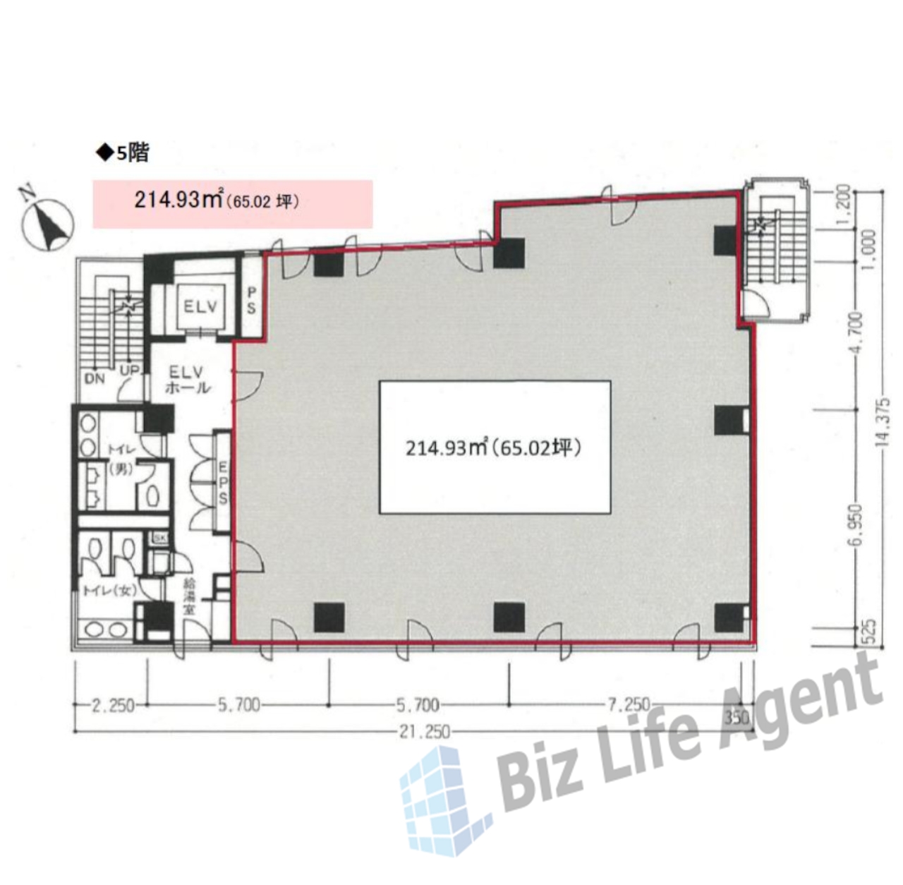 白鹿茅場町ビルの平面図