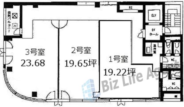 ル・グラシエルBLDG.1の平面図