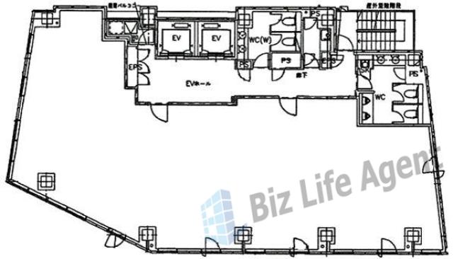 麹町市原ビルの平面図