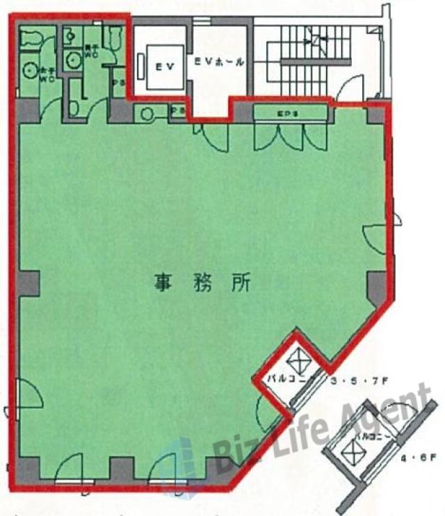 神田高野ビルの平面図
